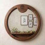 Rooted Realm Circular Walnut Wood Wall Shelf & Floating Botanical Display Frame - Image 2