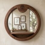 Rooted Realm Circular Walnut Wood Wall Shelf & Floating Botanical Display Frame - Image 3