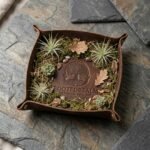 Rooted Realm Handcrafted Leather Catchall Valet Tray with Embossed Tree - Image 2