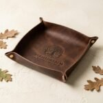 Rooted Realm Handcrafted Leather Catchall Valet Tray with Embossed Tree - Image 3